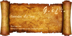 Genda Éva névjegykártya